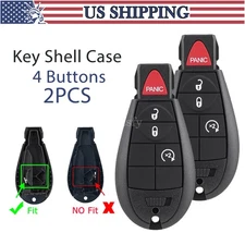 2 For 2014 2015 2016 2017 2018 Jeep Cherokee Keyless Remote Key Fob Case Shell