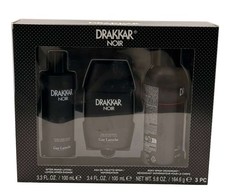 Drakkar Noir by Guy Laroche 3 pc Set-3.4 oz EDT Sp 3.3 oz ASL 5.8oz Body Mist