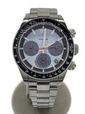AngelClover IN40-AE86 Stainless Steel 44mm White Dial Solar Wristwatch #2nW7639