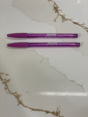 #ad NO INK Vintage Sears Parts amp; Repair Pens Lot of 2 Ballpoint Purple Cap READ $9.00