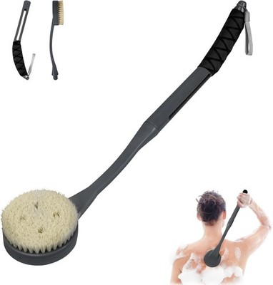 Rückenbürste langer Stiel für Dusche, 20,5'' Schrubber, 20,5” grau 