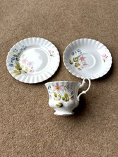 Richmond Bone China ‘Wild Anemone’ Tea Cup, Saucer & Side Plate – England