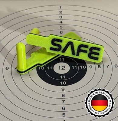Sicherheitsfähnchen / Chamber Flag Kal. .22 lfb / lr  Neongelb  SAFE    2er Pack