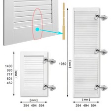 Wardrobe Louvre Door Solid Rear Panel Pine White Natural Multi Size