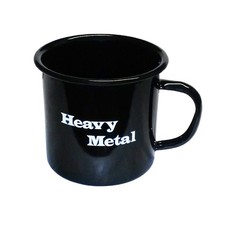 Emaille Becher 500ml robust gro&szlig; Teebecher Teetasse Tasse Heavy Metal Festivals