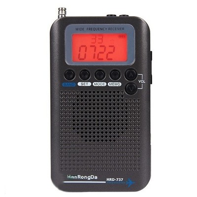 HRD-737 Air Band Radio Receiver Full Band Radio Alarm Clock VHF Multiband Radio