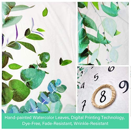 Baby Monthly Milestone Blanket Boy - Neutral Leaf Newborn Month Blanket for - Picture 8 of 8