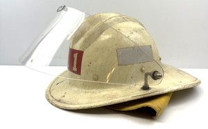 VTG BULLARD Hard Boiled Fire Firefighter Helmet Face Shield Yellow Neck Guard