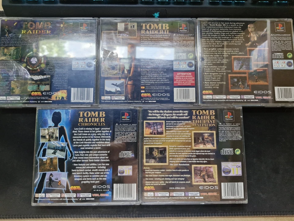 Tomb Raider PS1 Game Bundle PlayStation 1 Series Complete Set W/ Manuals UK PAL - Image 2 of 4