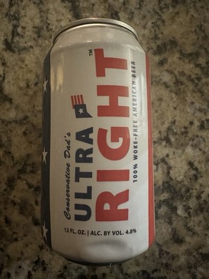 Empty Ultra Right Free Beer Can Conservative Dad's. Collectible. Rare.