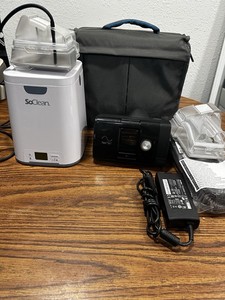 c pap machine for sleep apnea mask, hoses, machine, travel bag/SoClean cleaner 