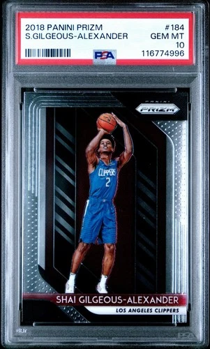 2018-19 Panini Prizm Shai Gilgeous-Alexander #184 Thunder RC Prizm PSA 10 MVP