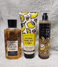 BATH  BODY WORKS ICED LEMON POUND CAKE 3 PC BODY CARE SET