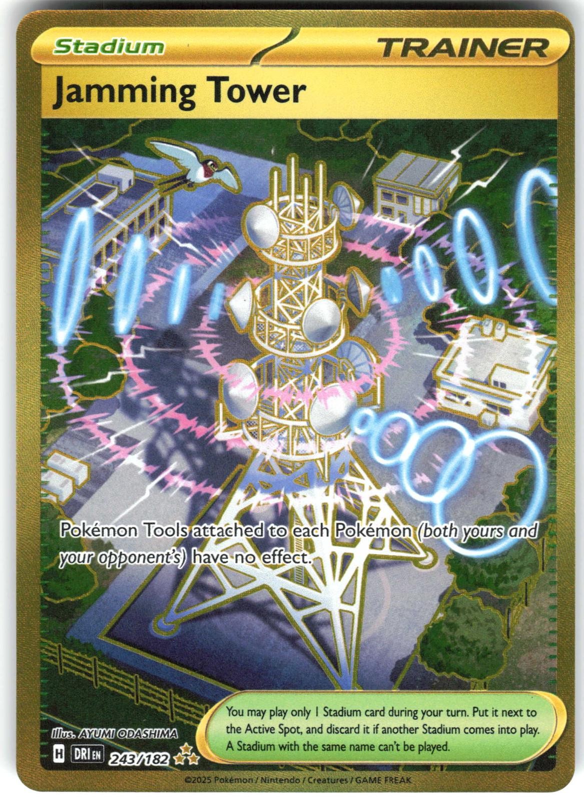 Jamming Tower 243/182 Hyper Rare Destined Rivals Pokemon Holo Near Mint