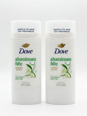 Dove Aluminum Free Deodorant Cucumber Green Tea 2.4 oz 2 Pack 72H Fresh | NEW