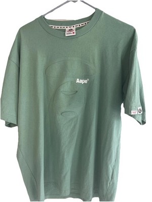 AAPE By Bathing Ape Face Imprint Teal Bape Large Tee T Shirt Authentic
