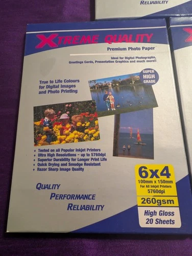 6x4 xtreme quality Premium High Glossy Photo Inkjet Paper 260gsm -20 Sheets