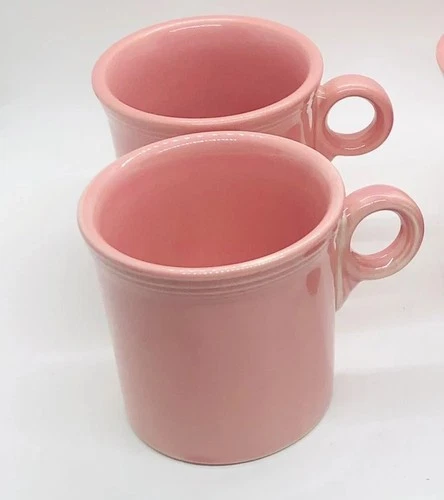 Vintage Fiesta Rose Pink Coffee Mug Set Of 2 Fiesta Ware Mugs Homer Laughlin
