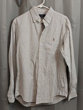Polo Ralph Lauren Oxford Shirt White And Grey Pony Classic Fit Medium