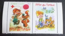 FRANCE 2002 PAIRE FETE TIMBRE P3467A BOULE ET BILL BD COMICS neuf** MNH