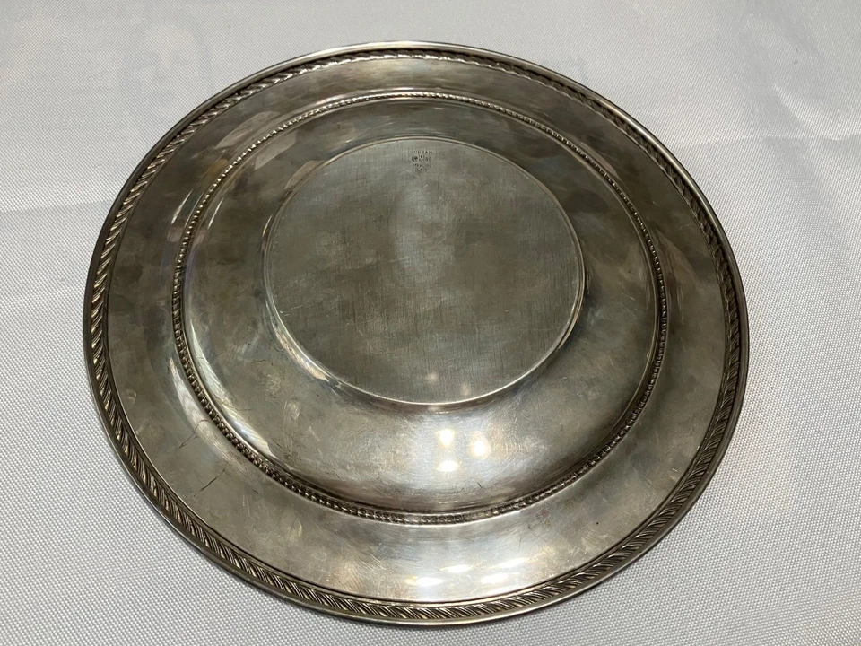 Plato sándwich Gorham plata de ley 9" ancho borde Gadroon (201 gramos) (con mono) Foto 4 de 4