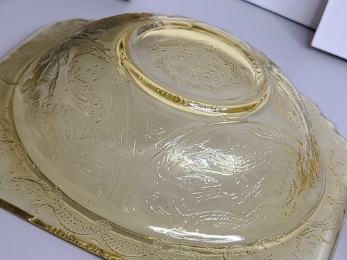 7" Depression Glass Small Bowls, Amber Madrid by Federal Glass lot of 2 Antique - Picture 6 of 8
