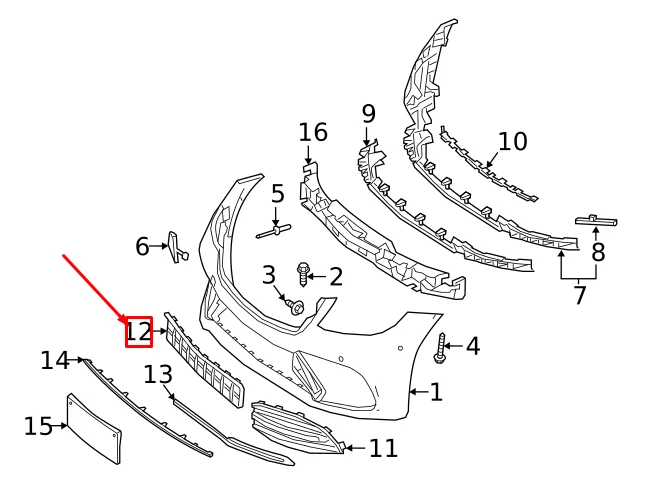 NEW MERCEDES BENZ S W222 FRONT BUMPER LOWER GRILLE A2228851400 18 