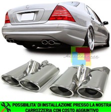 Mercedes Classe S W220 1998-2005 Paar Anschlüsse Doppelt Auspuffanlage Look Mercedes Classe S W220 1998-2005 Paar Anschlüsse Doppelt Auspuffanlage Look