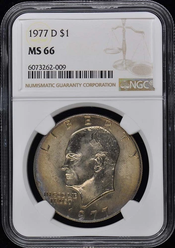 1977-D Eisenhower Dollar $1 NGC MS66