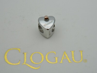 Walisischer Clogau Sterlingsilber & 9 kt Rotgold Cariad Herz Perle Charm