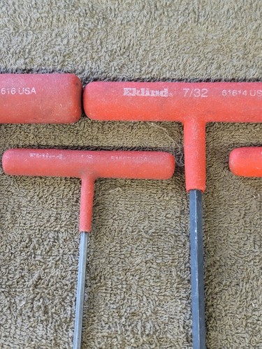 8 Eklind Hex T-Handle Wrench 1/4" 7/32 3/16 5/32 9/64 1/8 7/64 5/64 Set Sae - Picture 3 of 20