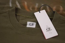 C.P. Company NWT Crew Neck Sweat Shirt Size L In Muddy Green Orange Graphic Logo