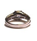 14k white gold princess 1.01ct SI1 H diamond engagement ring wedding band 6.1g — photo 3