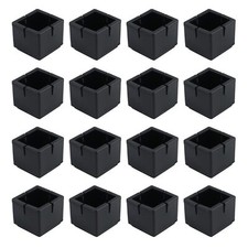 16PCS Black Square Silicone Furniture Pads for 1.5in Legs Floor Protectors