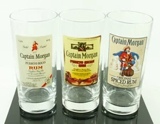 Captain Morgan Rum Drinking Glass Set of 3