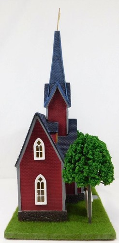 Menards 2796151 O Gauge Trinity Community Church C9+ Train layout building lit - Picture 6 of 23