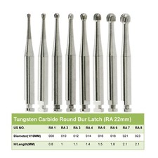 Wave Dental Carbide Bur Round Latch RA 1 2 3 4 5 6 7 8 Prima Midwest