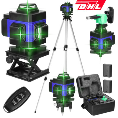 Laser Level 4x360° Grün Rotationslaser Laser 4D 16Linien wasserwaage mit Stativ