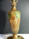 Antique Leaded Slag Stained Glass Lamp Base  Handel Duffner Tiffany Era Art Deco — photo 3