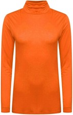 LADIES LONG SLEEVE POLO NECK ROLL NECK TOP WOMENS TURTLE NECK PLAIN JUMPER 8-26