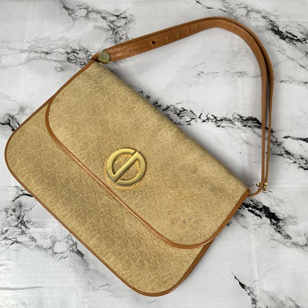 Sac à main Christian Dior en daim authentique marron moyen femme UK 113504