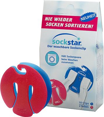 SOCKSTAR SOCKENKLAMMERN SOCKENCLIPS Basic Line 10er-Pack je 5 in 2 Farben