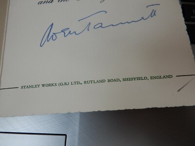 stanley tools sheffield signiert von ? regisseur ?  Karte 1954 
