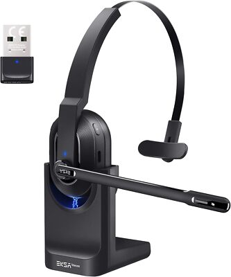 Bluetooth PC Headset mit Mikrofon & USB Dongle [45 Stdn Spielzeit & 10M