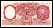 Argentina, 10 Pesos, ND (1954-1963), P-270c, UNC * Banknote