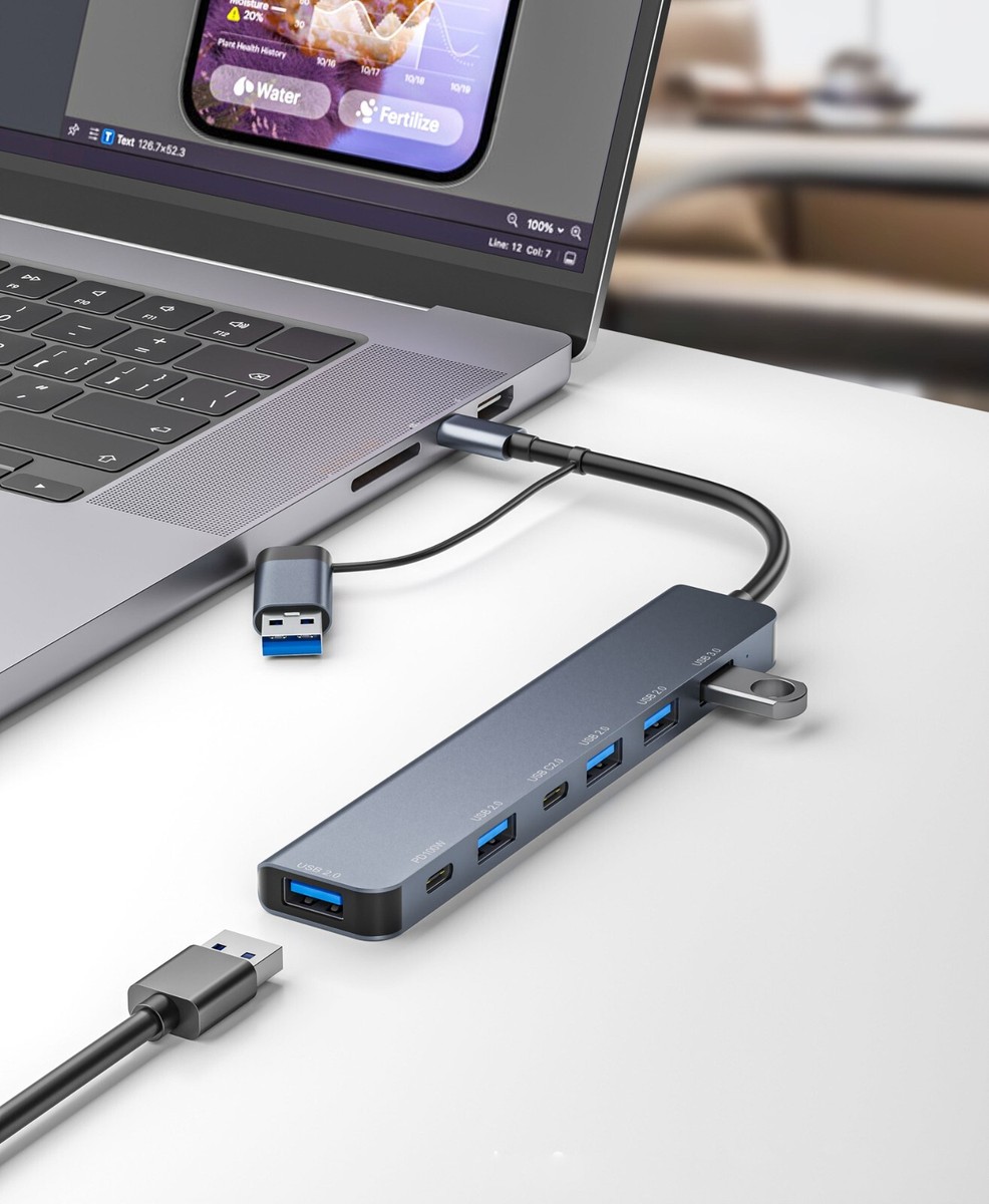 Station D'Accueil USB C Double Moniteur 7 En 1, Dock Dual HDMI, HUB MacBook Pro, PD 100W, Data