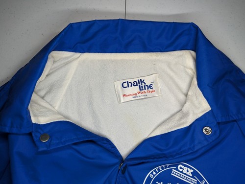 Vintage CSX Zugjacke Herren XL Transport Sicherheit Blau Nylon Windbreaker - Bild 5 von 13