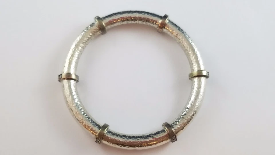 Brazalete SILPADA de plata esterlina con estaciones de circonita cúbica B2831 Foto 2 de 4