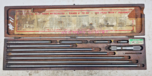 Starrett Model 823E 4-40" Inside Micrometer Set with Case listing #LS-11A