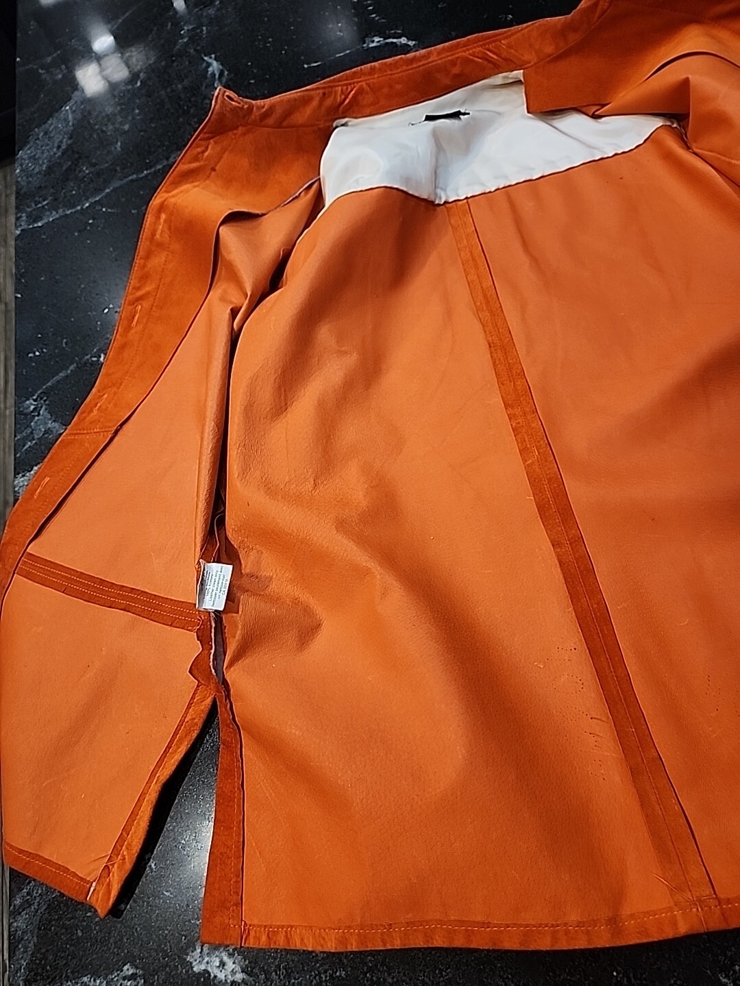 MLC Orange Leather Jacket Button Down - image 13